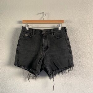 Vintage Lee High-Waisted Black Denim Shorts | Size 31